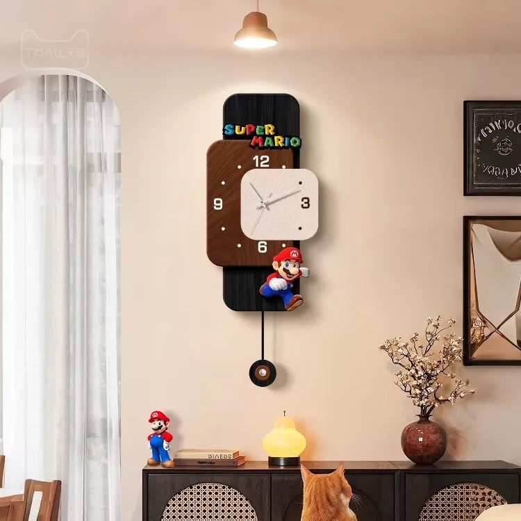 Modern geometric pendulum wall clock product detail