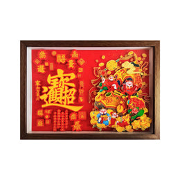 Five Gods of Wealth 3D Shadow Box Wall Art – Prosperity & Family Harmony Decor