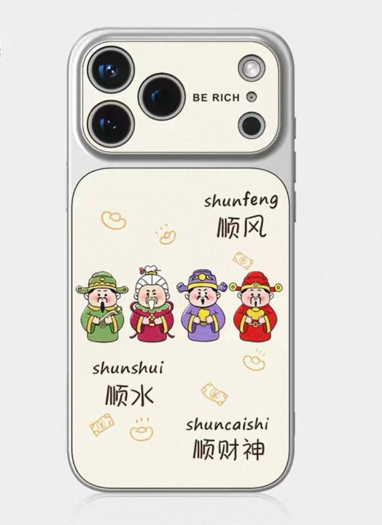 God of Wealth iPhone 18 Pro phone case with Chinese prosperity design