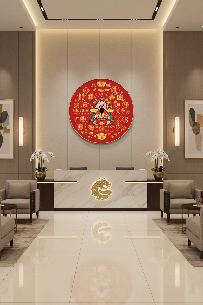 Corporate reception lobby mockup
