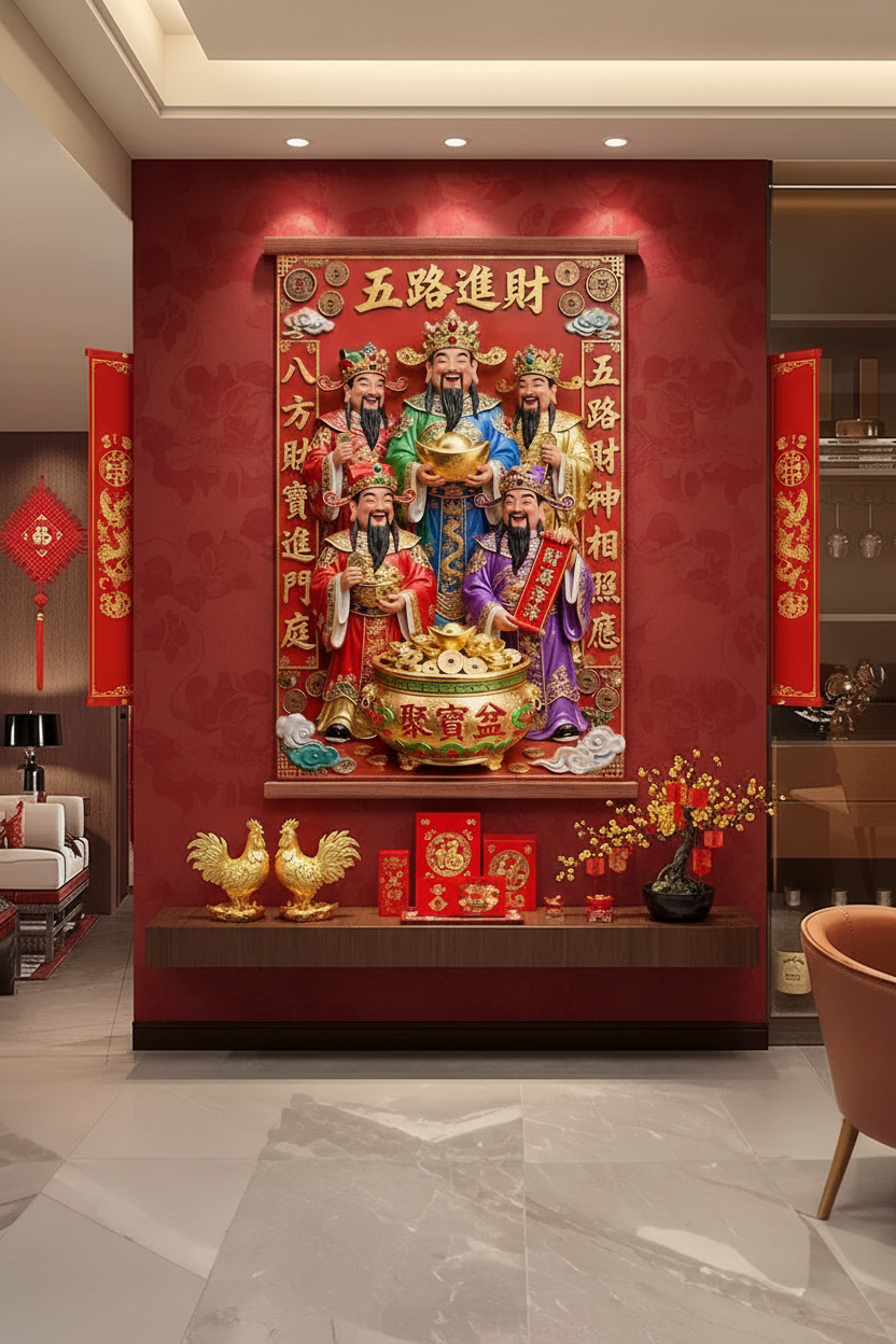 Luxury retail showroom Spring Festival display mockup