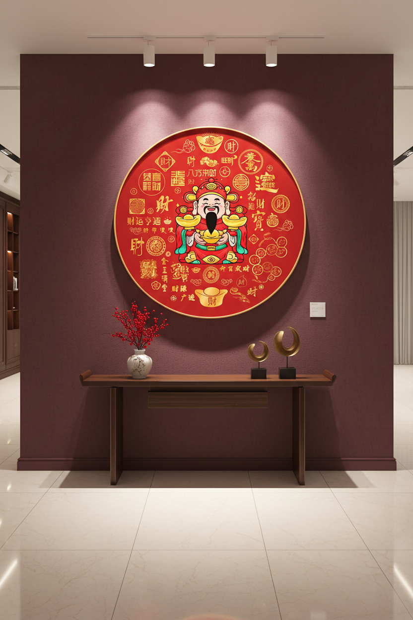 Gallery showroom accent wall mockup