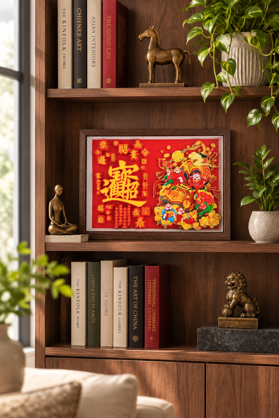 Modern Bookshelf Home Decor Vignette
