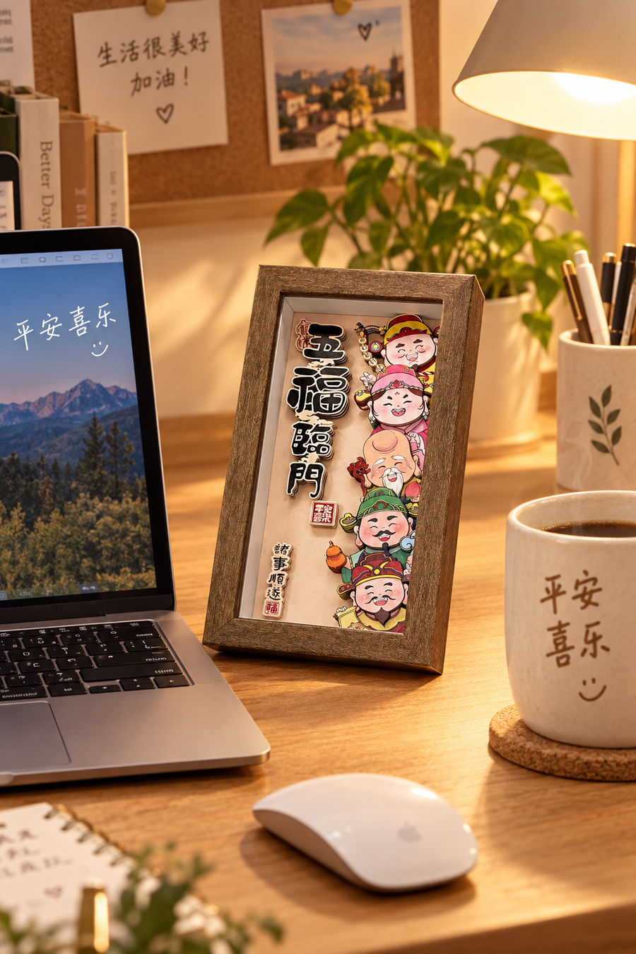 Personal Desk Setup Five Blessings