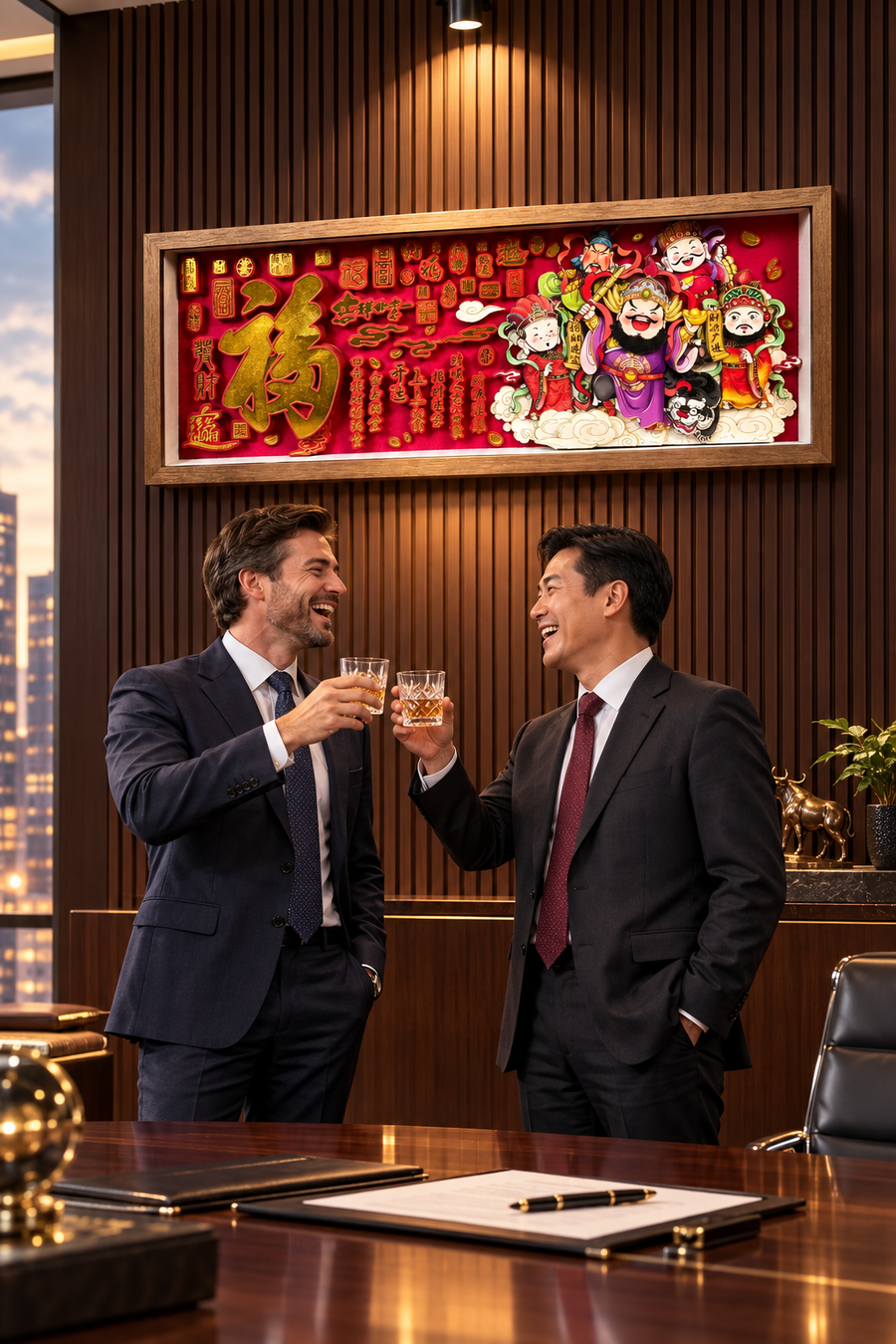 Wall Mounted Office Deal Celebration Toast